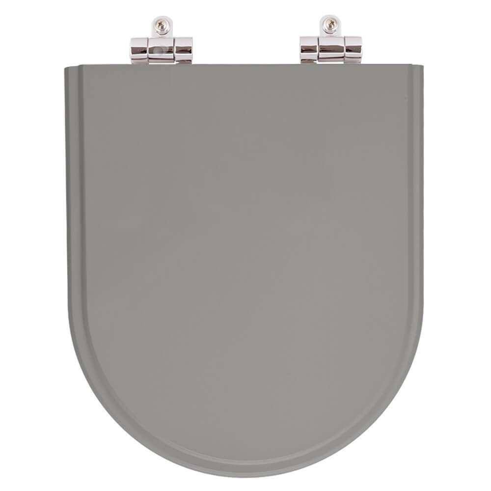 Assento Sanitário Poliester Soft Close Valentina Cinza Plus (Cinza Escuro) para vaso Hervy