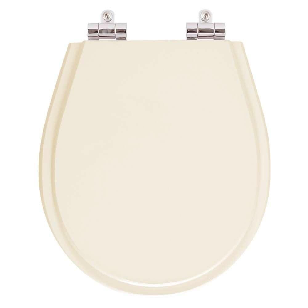 Assento Sanitário Poliester Soft Close Aries Bege Claro para vaso Eternit 6lpf