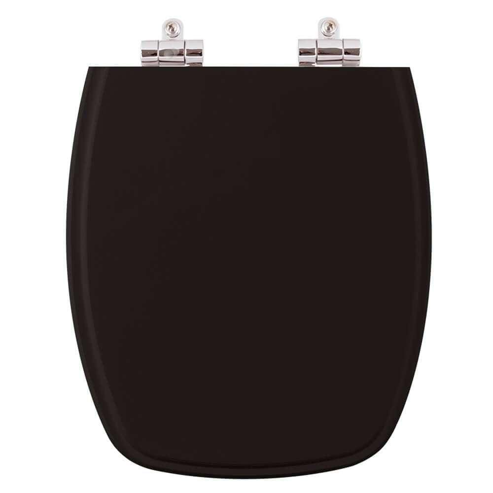 Assento Sanitário Poliester Soft Close Primula Plus Preto para vaso Fiori