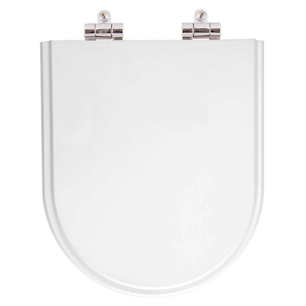 Tampa De Vaso Poliester Com Amortecedor Meridian Branco Para Bacia Roca