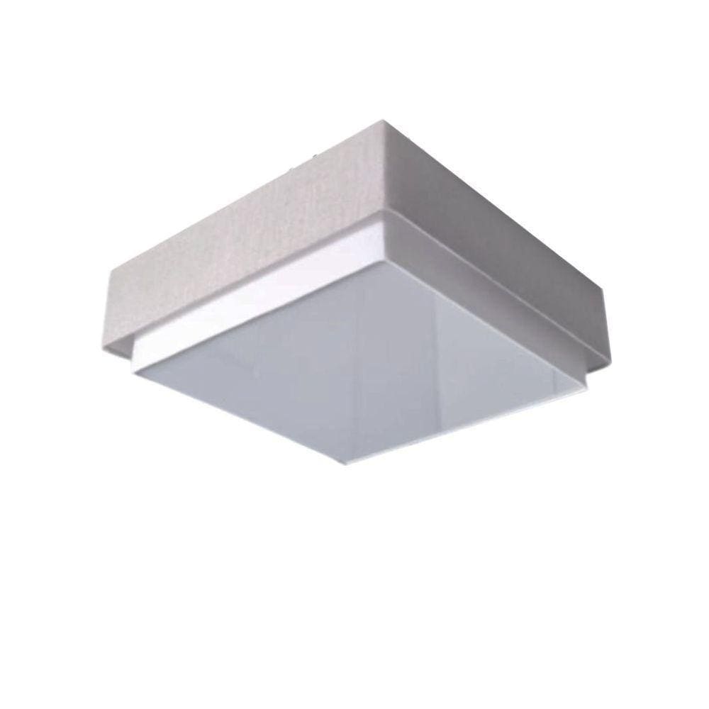 Plafon Quadrado Vivare Md-3091 Cúpula Em Tecido 50x50cm Rustico-cinza Bivolt