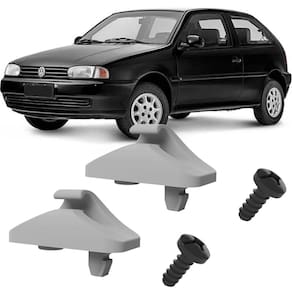 Kit Grampos Presilhas Suportes Cinza Claro Com Parafuso Quebra Sol Gol G2 96 97 98 99 2000