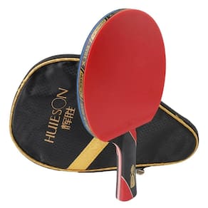 Raquete de Tênis de Mesa Profissional Huieson 5 Estrelas FL com case preta + 3 bolas