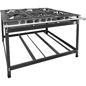 Fogao 6 Bocas Duplo Parede 40X40 Baixa Pressao Luxo Mr Fogoes 600201