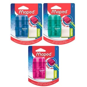 Apontador 2 Furos Com Borracha Connect Translucido - Maped