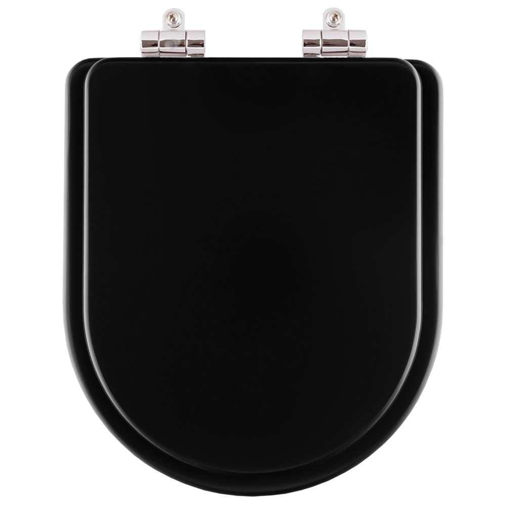 Assento Sanitário Poliester Soft Close Link Preto Fosco para vaso Deca