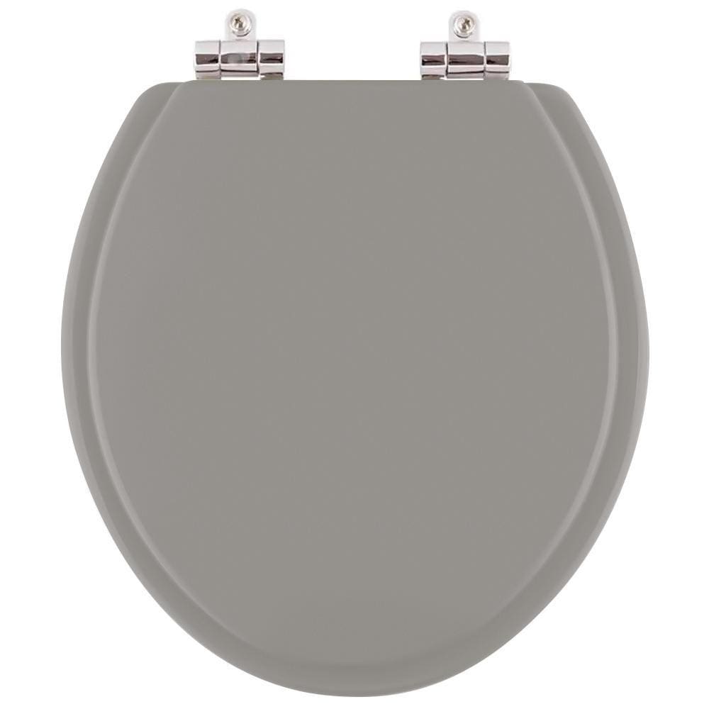 Assento Sanitário Poliester Soft Close Convencional Cinza Perola para vaso Celite
