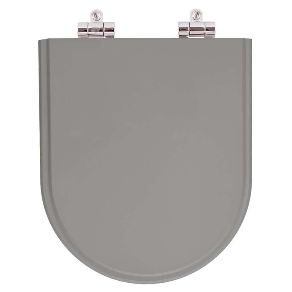 Assento Sanitário Poliester Soft Close Carrara Cinza Vip (Cinza Escuro) para vaso Deca