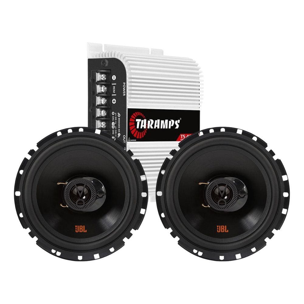 Módulo Taramps TS400x4 Fio + Par de Alto Falantes 6 JBL FLEX4 6TRFX55 - 110 Watts Rms