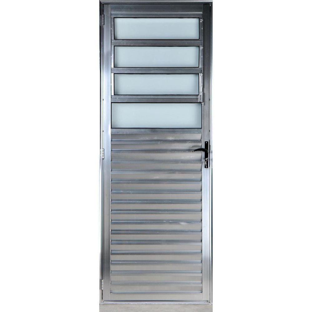 Porta basculante 2,10x80 lado DIREITO no alumínio brilhante