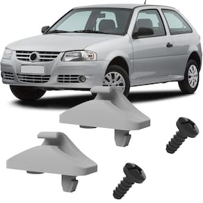 Kit Presilhas Suportes Cinza Claro Com Parafuso Quebra Sol Gol G4 2006 até 2011 2012 2013 2013 2014
