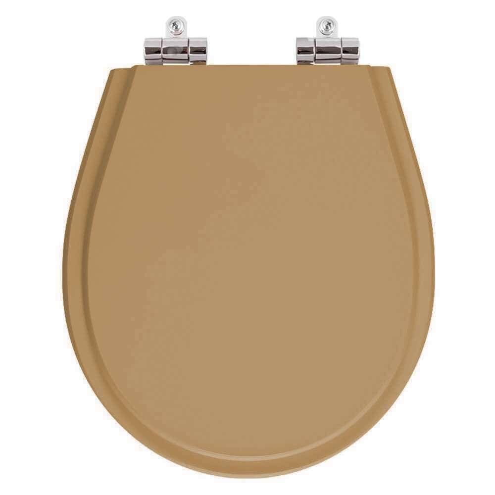Assento Sanitario Poliester com Amortecedor Avalon Amendoa para Vaso Ideal Standard