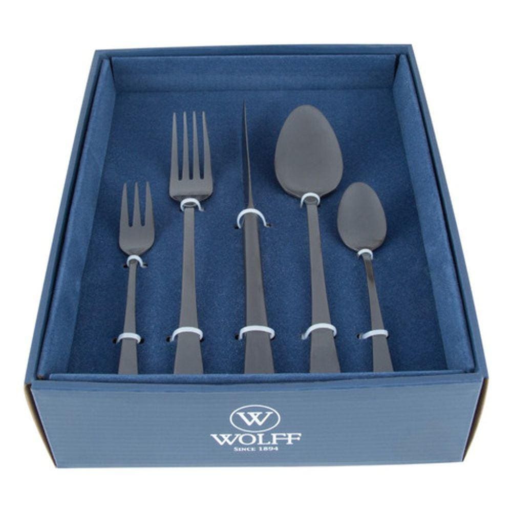Faqueiro 30 Peças Aço Inox Berna Preto Fosco Wolff