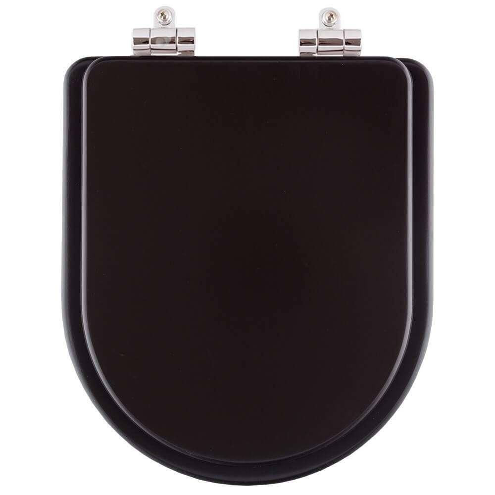 Assento Sanitário Poliester Soft Close Carrara Marrom Fosco para vaso Deca