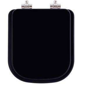 Assento Sanitário Poliester Soft Close Debba Onix (Preto Fosco) para vaso Roca