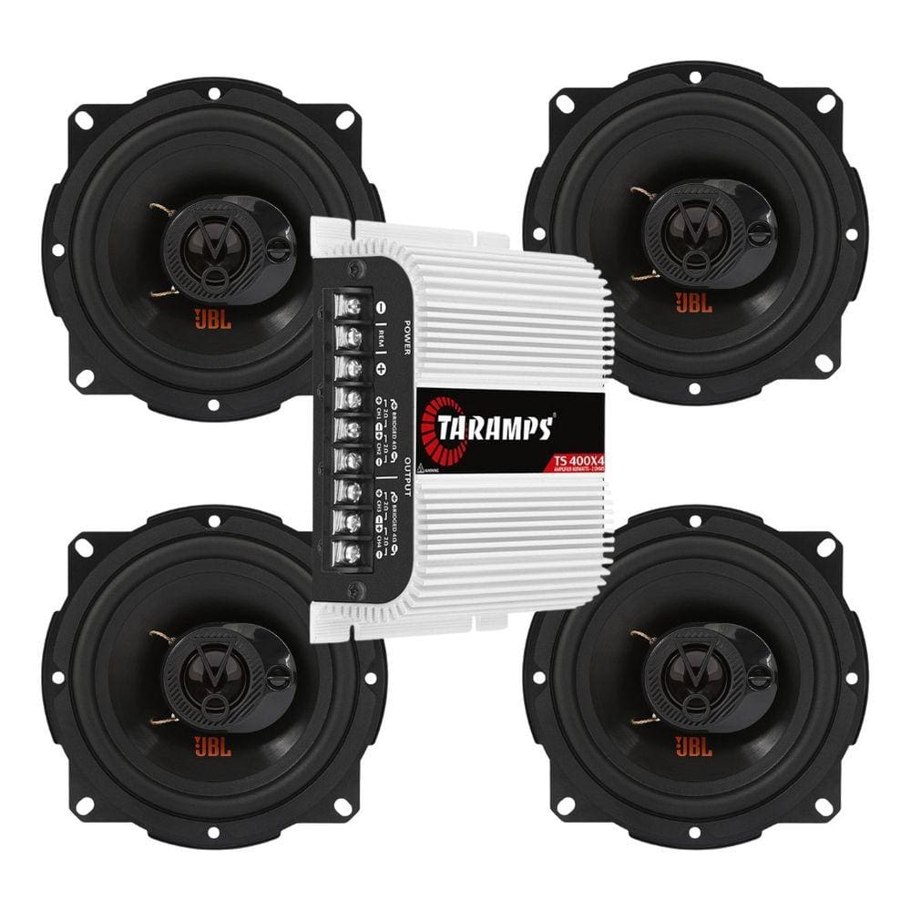 Módulo Taramps TS400x4 Fio + 4 Alto Falantes 5 JBL FLEX4 5TRFX55 - 220 Watts Rms