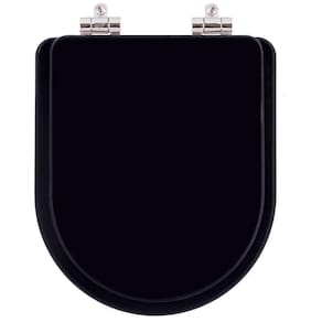 Tampa De Vaso Sanitario Poliester Com Amortecedor Carrara Preto Ebano Fosco Para Bacia Deca
