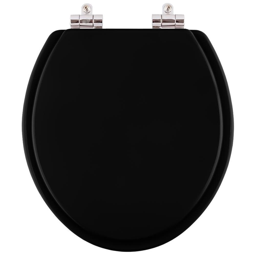 Assento Sanitário Poliester Soft Close Flamingo Preto para vaso Incepa