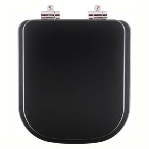 Assento Sanitário Poliester Soft Close Debba Onix (Preto Fosco) para vaso Roca