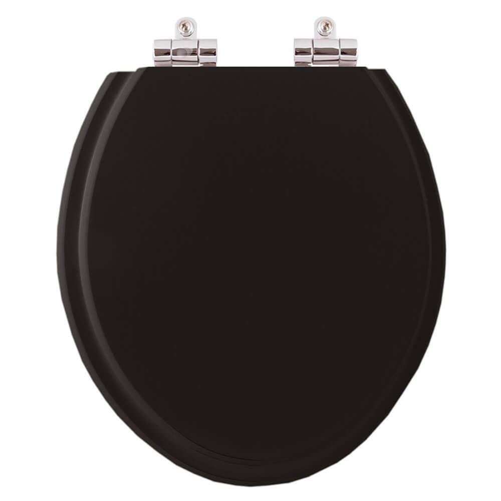 Tampa de Vaso Sanitário Poliéster com Amortecedor Fiori Preto para bacia Fiori