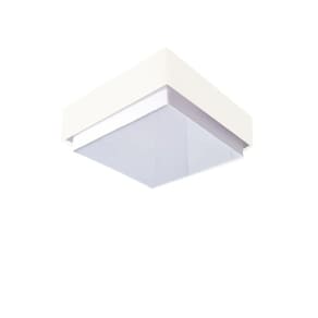 Plafon Quadrado Vivare Md-3089 Cúpula Em Tecido 40x40cm Branco Bivolt