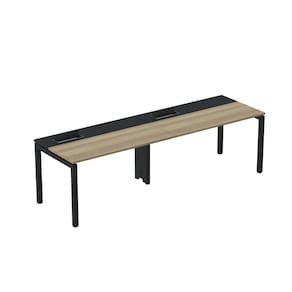 Mesa Plataforma para Coworking para 2 Pessoas 110x792 Psc110 Noce Marromlle/Preto