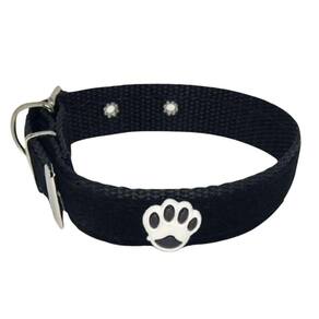 Coleira Camurça Aplique Pra Cachorro Nicapet 25Mm Cor Preta