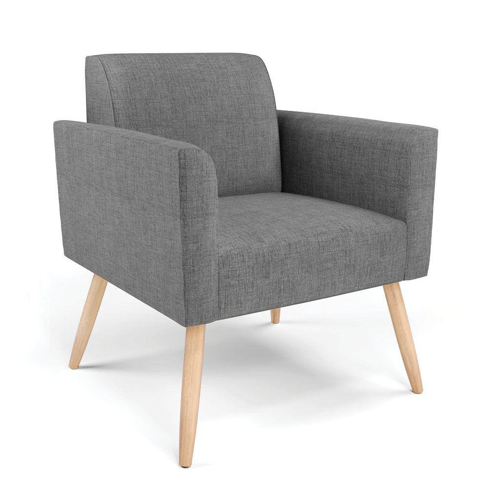 Poltrona Pés Palito Natural Marisa Linho D03 - D`Rossi