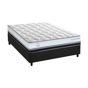 Cama Box Viúva: Colchão Molas Ensacadas Herval MasterPocket La Playa C1634 + Base CRC Suede Gray(128x188x33)