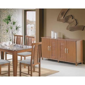 Buffet 4 Portas 150cm com Pés Canadá Amendoa