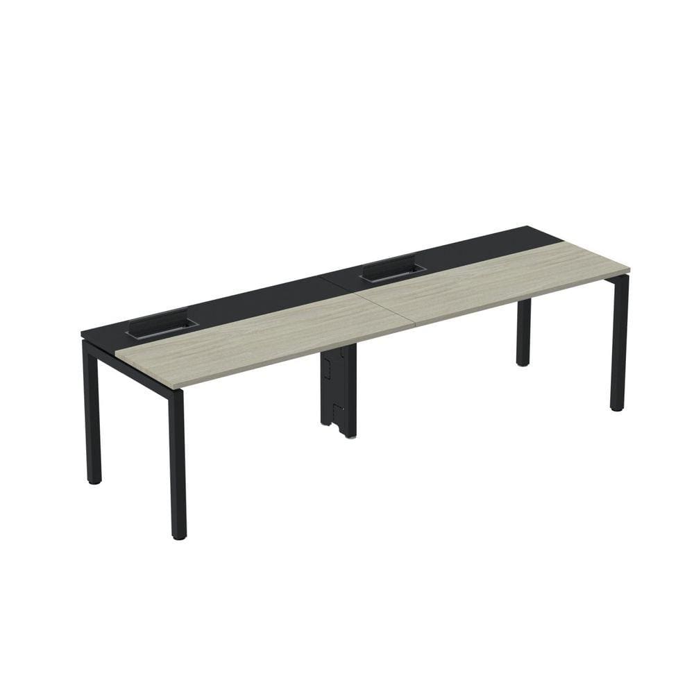 Mesa Plataforma para Coworking para 2 Pessoas 120x792 Psc120 Nogueira Casablanca/Preto