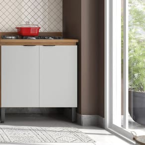 Balcão para Cozinha 80cm 2 Portas Firenze Amêndola Touch/Nude Prime TX