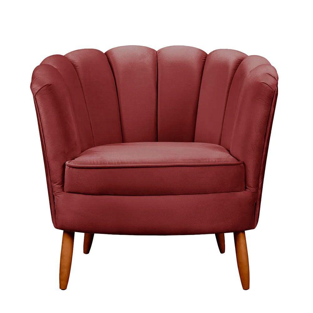 Poltrona Ariel Petala Decorativa com Pés de Madeira Speciale Home