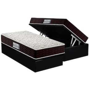 Conjunto Box Baú Solteiro: Colchão Espuma Probel D33 ProDormir Advanced + Base CRC Suede Black(88x188)
