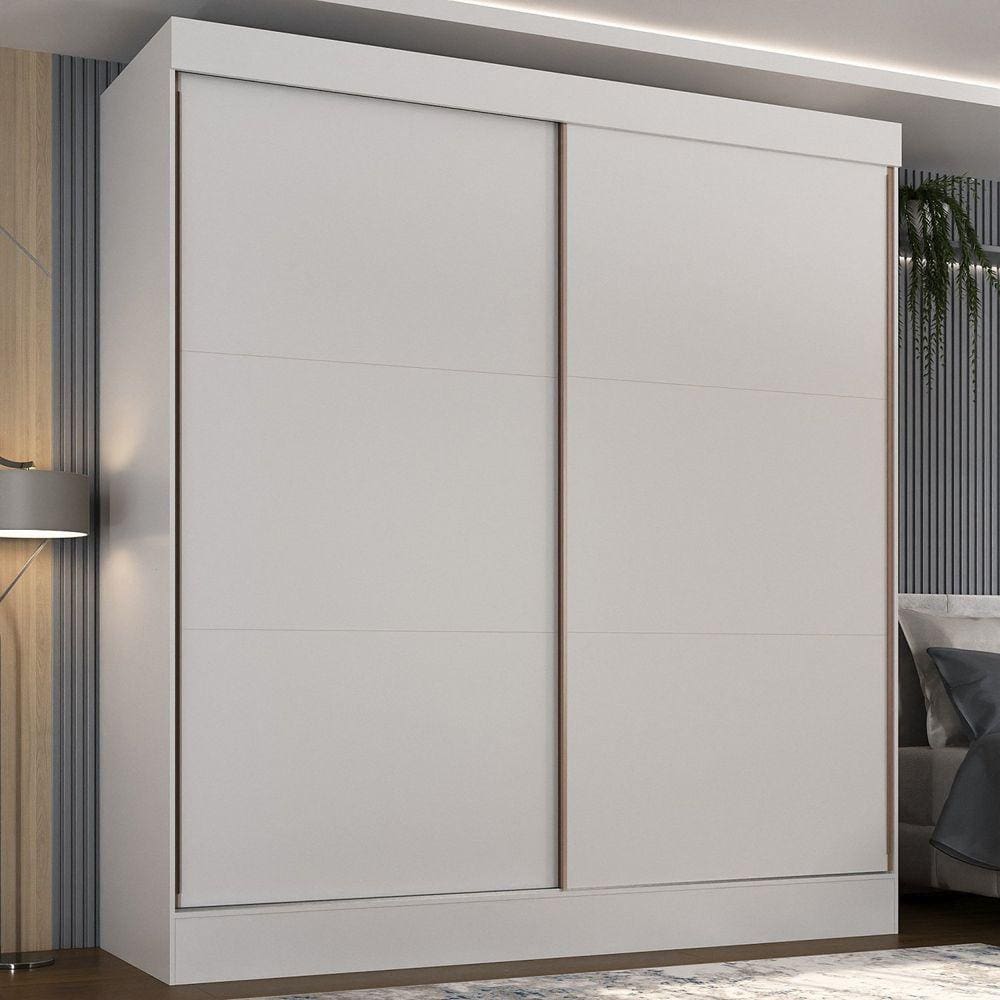 Guarda-roupa Casal Flex 2 Portas 3 Gavetas Pantanal Branco