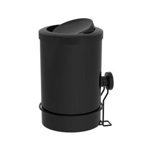 Lixeira 8 Litros Tampa Basculante Com Suporte De Ventosa Para Cozinha Preto - 4036PT Future