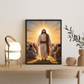 Quadro Decorativo Jesus Iluminado 24X18Cm - Com Vidro