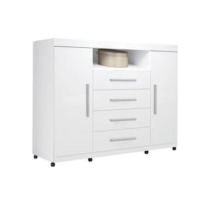 Cômoda Casal Master c/ 2 Portas 1 Nicho e 4 Gavetas Branco - Santos Andirá