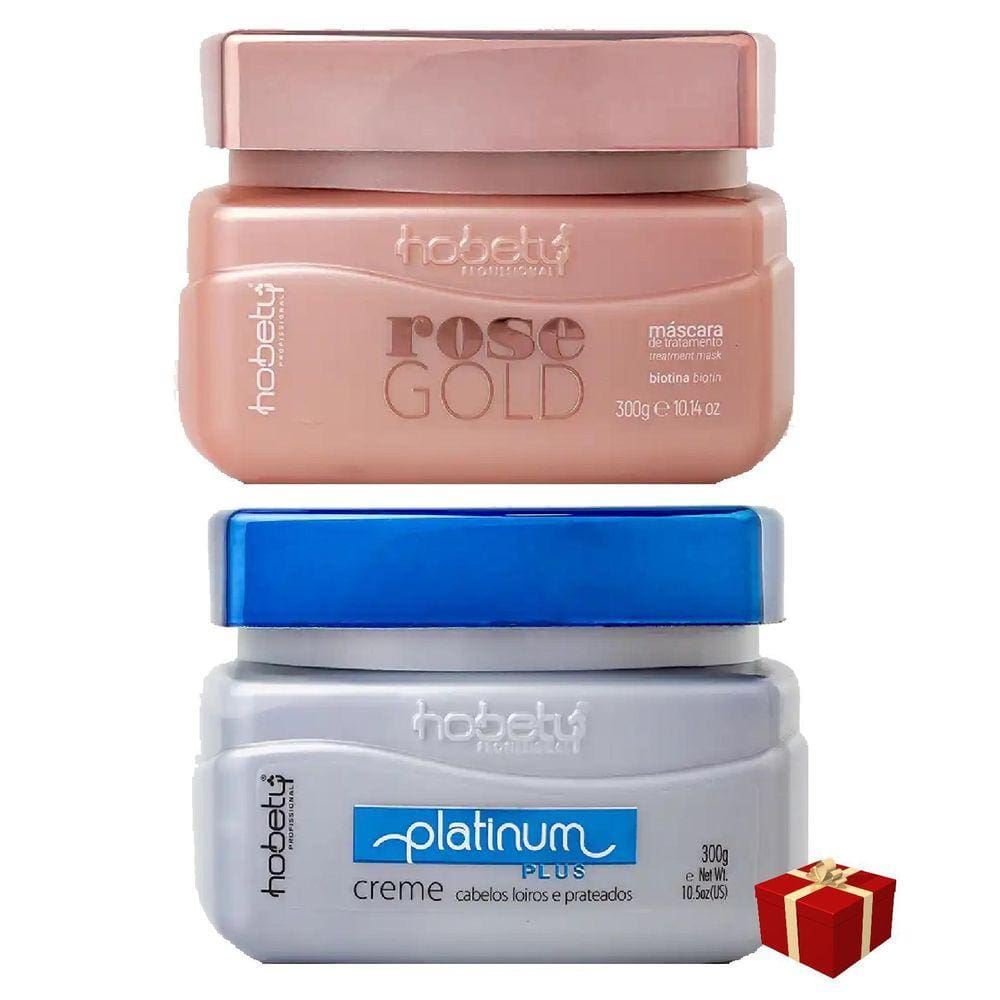 Hobety Máscara Platinum Plus 300G + Máscara Rose Gold 300G