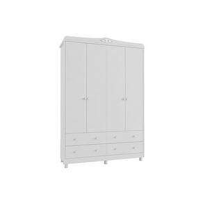 Guarda Roupa Infantil Elô c/ 4 Portas e 4 Gavetas Branco - Peroba