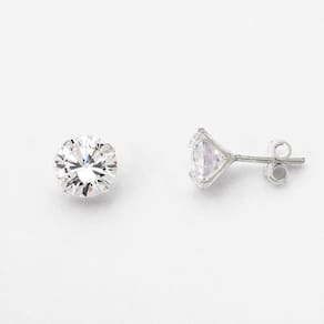 Brinco Ponto De Luz Zirconia Redonda Unissex Prata 925 - 6mm