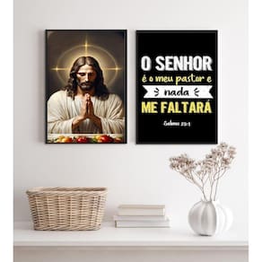 Kit 2 Quadros Para Cozinha O Senhor É Meu Pastor 24X18Cm