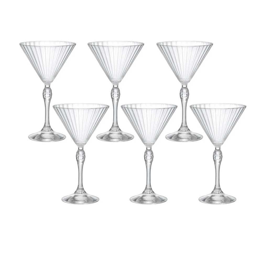 Jogo De 6 Taças Drink Martini 245ml America`20S - Bormioli Rocco