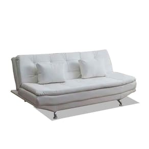 Sofá Cama Valencia 3 Lugares Reclinável Material Sintético Branco Speciale Home