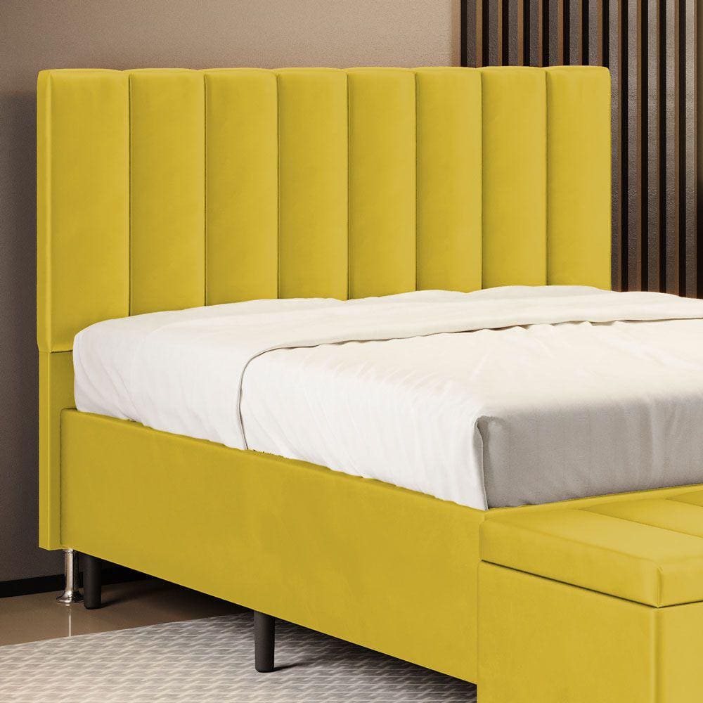 Cabeceira Nashira 140 / N-035 Veludo Amarelo Aradecor