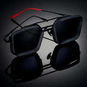 Óculos De Sol Steampunk Masculino Quadrado Preto Metal Retro Vintage 400uv