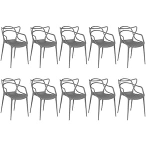 Kit 10 Cadeiras Allegra - Cinza Escuro