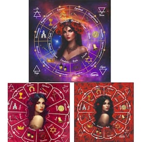 Toalha Sublimada Cigana Tarot Baralho 70X70Cm- Selecione Cor