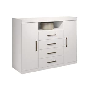 Cômoda de Quarto Master c/ 2 Portas 1 Nicho e 4 Gavetas Branco - Santos Andirá
