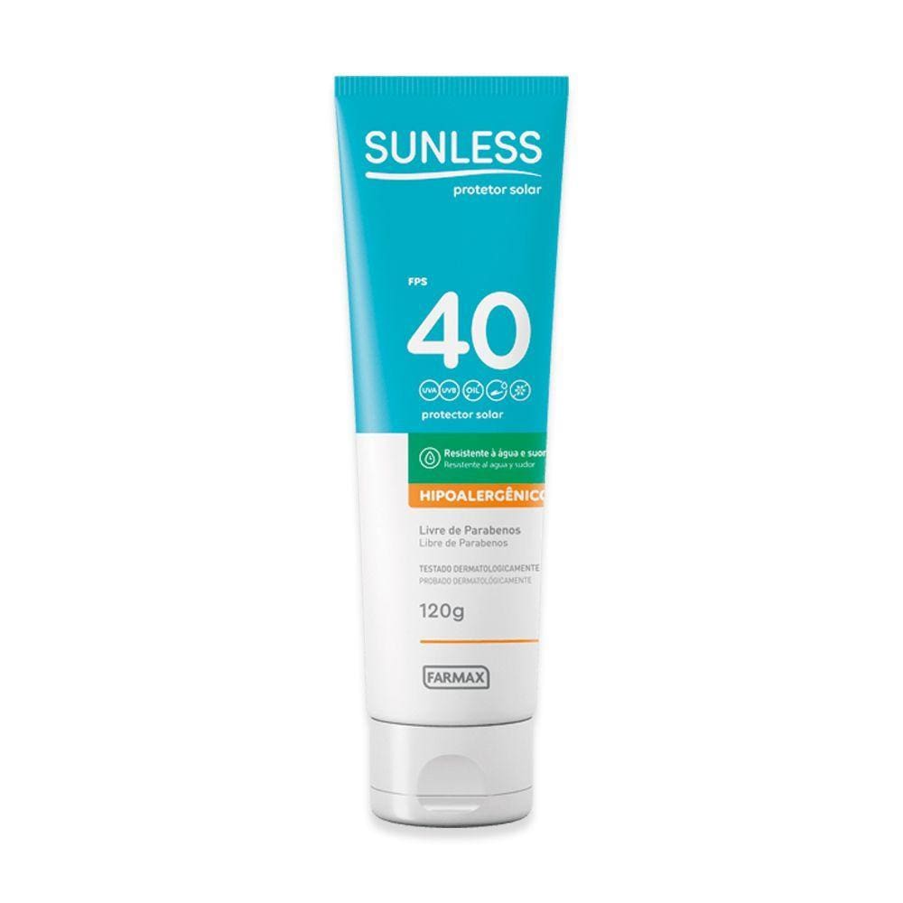 Protetor Solar Sunless 120g Fps 40 Hipoalergenico